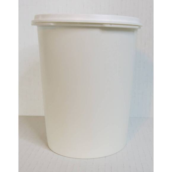 VINTAGE TUPPERWARE Snowflake Canister Press Sunburst Lid White Silver 811-13 - Picture 4 of 6